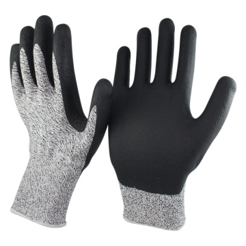 NMSAFETY anti coupe niveau 5 gants de travail en nitrile de protection avec certification CE